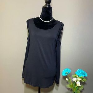 Black Cold Shoulder Top